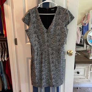 Gray dress v neck